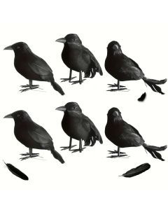 Crow Halloween Decorations Vintage Garden (6-Pack)