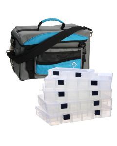 Jarvis Walker Large Fishing Tackle Bag with 5 Lure Trays - Fishing Lure Bag