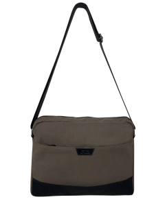 FIB Byron Canvas Laptop Messenger Bag Travel Shoulder Sling - Brown