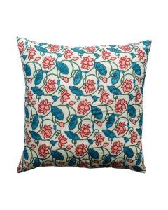 Kolka Kumudani Quilted Euro Sham Quilted Front & Envelope Tie-Back Closure- Blue