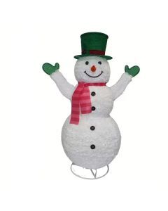 Green Hat Snowman Retractable Yard Decoration