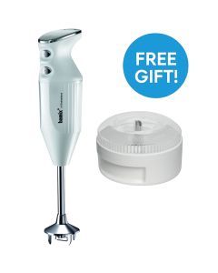 Bamix Maxx 350W Immersion Stick Blender - White (Mixer with FREE Wet/Dry Attachment)