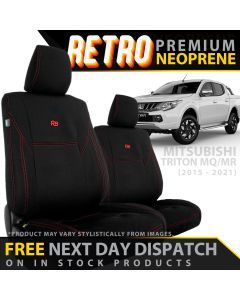 Mitsubishi Triton MQ/MR Retro Premium Neoprene 2x Front Seat Covers (In Stock)