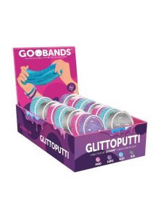 6x Glittoputti Silicone Slime Wristband with Tub - Assorted Colours