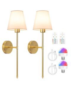 Battery Wall Sconces Set of 2 with Remote