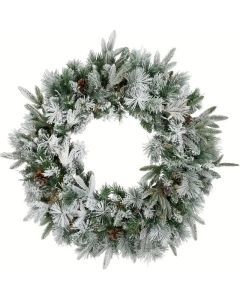 Christmas Wreath with Snowy Pine Cones
