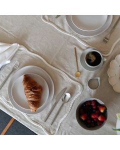 100% Cotton Linen Placemats - Beige Love (set of 2)