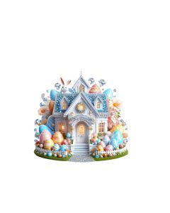 Easter Cottage 2D Rabbit Acrylic Ornament