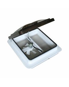 12 volt manual rv caravan shower roof vent with smoked lid