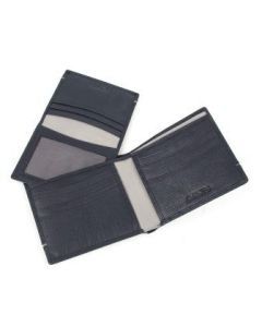 Dents Mens RFID Leather Billfold Wallet - Navy/Charcoal (Removable Pass Holder)