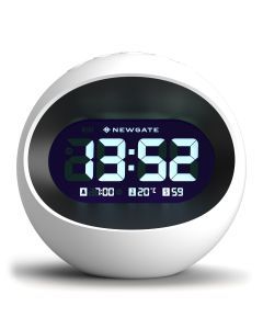 Newgate Centre Of The Earth Lcd Alarm Clock White