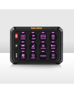 San Hima 12 Gang Bluetooth Switch Panel 12V/24V ON-OFF LED Control For Boat Car