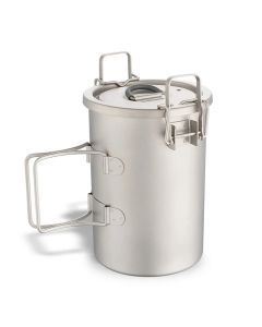 Titanium Steamer Pot Camping Cookware Silver