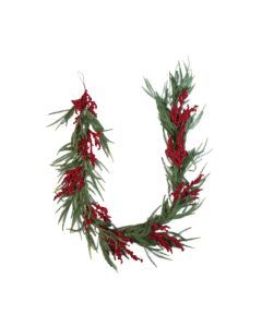 Christmas Garland with Pinecones & Red Berries Wreath