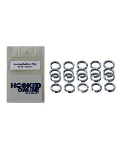 20 Pack of Size 6 Stainless Steel Split Rings