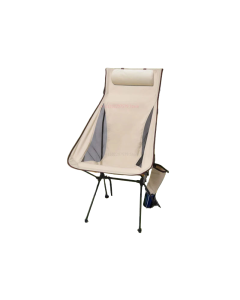 Camping Chair with Headrest Beige