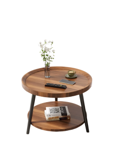 Nordic Walnut Double-Layer Coffee Table