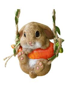 Resin Easter Bunny Carrot Figurine for Home Decor