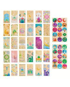 Ramadan Countdown Kraft Paper Bags Set (60 Pieces)