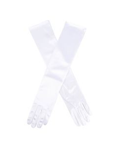 Dents Womens Semi-Sheen Satin Elbow Length Evening Gloves - White