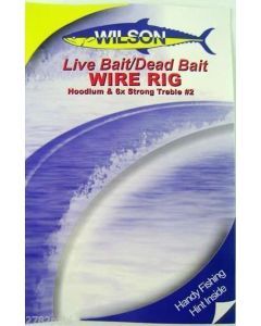 Wilson Live Bait/Dead Bait Wire Rig - #2 Treble & Hoodlum - 69lb Wire Trace