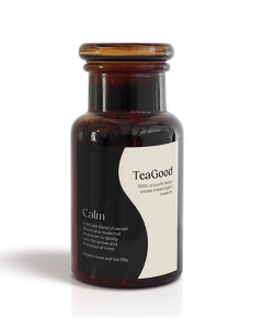 TeaGood Calm Organic Loose Leaf Tea w/ Sacred Flowers & Medicinal Mushrooms - 30g in Glass Jar