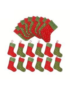 Snowflake Print Christmas Stockings Gift Bags (24pcs)