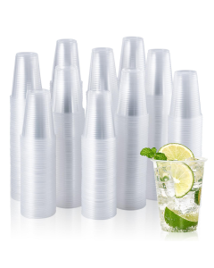 3200x 7oz/210ml Premium Clear Plastic Cups - Extra Strong PET BPA Free (Bulk Pack)