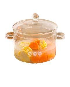 Amber Glass Soup Pot with Lid