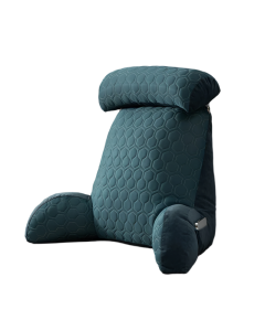 Bed Reading Pillow with Arms Backrest Cushion with Neck Support Blue