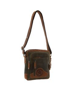 Billy The Kid Olive Leather Crossbody/Shoulder Bag