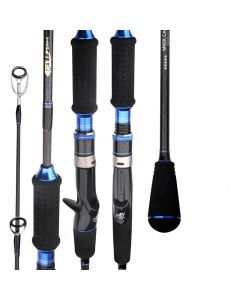 2-Section Carbon Fiber Fast Jigging Rod PE2-4 Spinning Rod Black