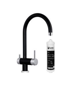 Puretec Tripla-BL1 Triple Action Mixer Tap + IN142C Inline Fridge Filter Cartridge, 10", 5 micron