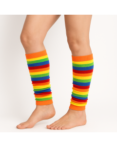 1 Pair Rainbow Leg Warmers - Womens Dance Costume/80s Party