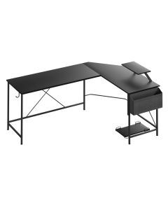 Levede L-Shape Corner Computer Desk Office Laptop Table Workstation Black