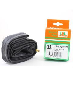 Duro 14" x 1.75/2.125 Bicycle Tyre Tube for 14 Inch Bike Tyres Bent Schrader Valve