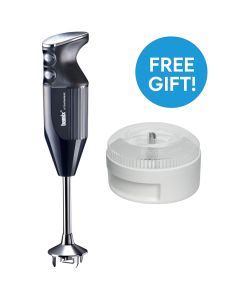 Bamix Maxx 350W Immersion Stick Blender - Black (Mixer with FREE Wet/Dry Attachment)