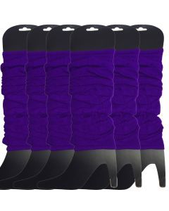 6x Purple Leg Warmers Bulk Pack - Womens Dance Costume/80s Party