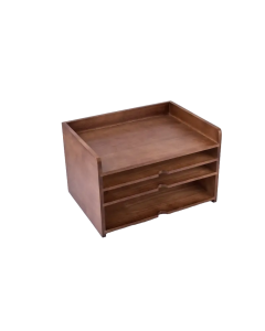 Vintage Solid Wood A4 Multi-layered File Organizer Box Rack