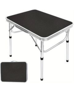 Adjustable Height Folding Table Portable Black