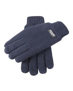 DENTS 3M Thinsulate Mens Navy Blue Wool Knit Gloves With Rib Cuff