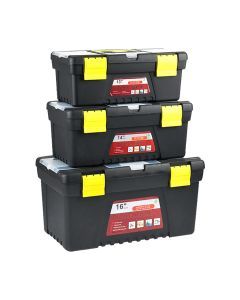 Traderight Tool Storage Set Tool Box 3Pcs Lock Organiser Portable Handle Garage