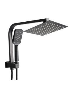Traderight Group  Shower Head High Pressure Set Rain Square Brass Taps Mixer Handheld WELS Black