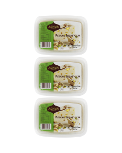 3x 454g Achva Sesame Halva with Pistachio (Kosher Parve) - Product of Israel (Bulk Pack)