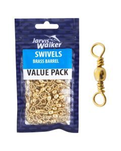 1 Packet of Jarvis Walker Brass Barrel Fishing Swivels - Value Pack