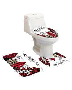Jolly Tree-Themed Bathroom Ensemble: 4-Piece Festive Christmas Delight