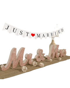 Rose Golden Mr & Mrs Wedding Table Large Wooden Letters