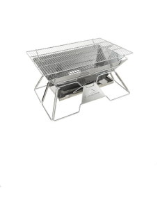 Folding Portable Barbecue Grill Camping Silver