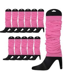 12x Light Pink Leg Warmers Bulk Pack - Womens Dance Costume/80s Party