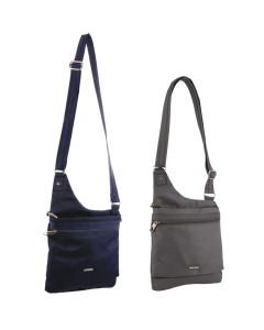 2pc Pierre Cardin RFID Anti-Theft Crossbody Bag Set - Navy & Grey (Slash Proof)